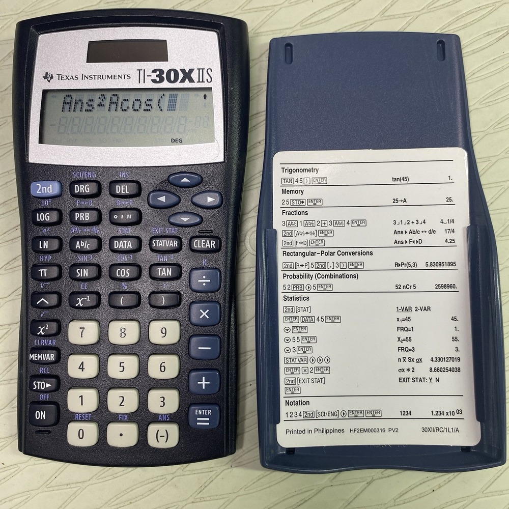 Texas Instruments Calculator TI-30XS II S With Cover WORKS